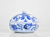 ceramic sugar bowl iznik flower blue