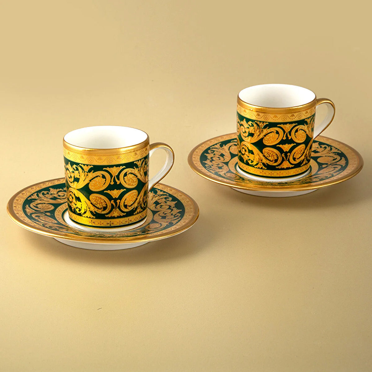 Jumbo Palast Green Turkish Coffee Cup Set of 2