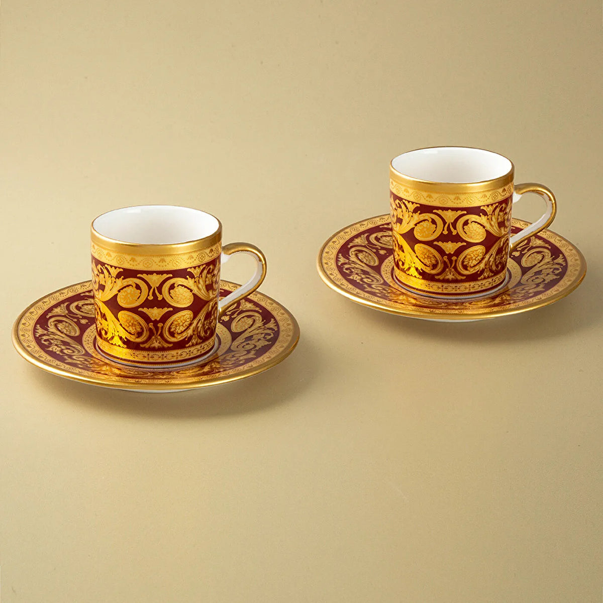 Jumbo Palast Maroon Turkish Coffee Cup Set of 2