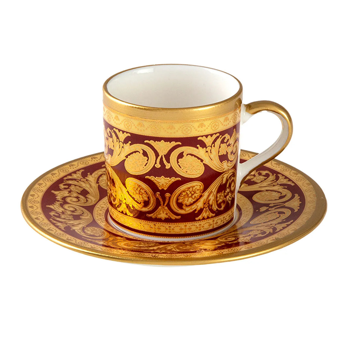 Jumbo Palast Maroon Turkish Coffee Cup Set of 2