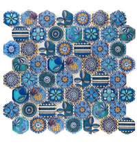 Andalusian Multicoloured Hexagon Mosaic Tile