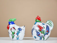 a pair of ceramic chicken Iznik 1