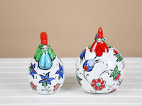 a pair of ceramic chicken Iznik 2
