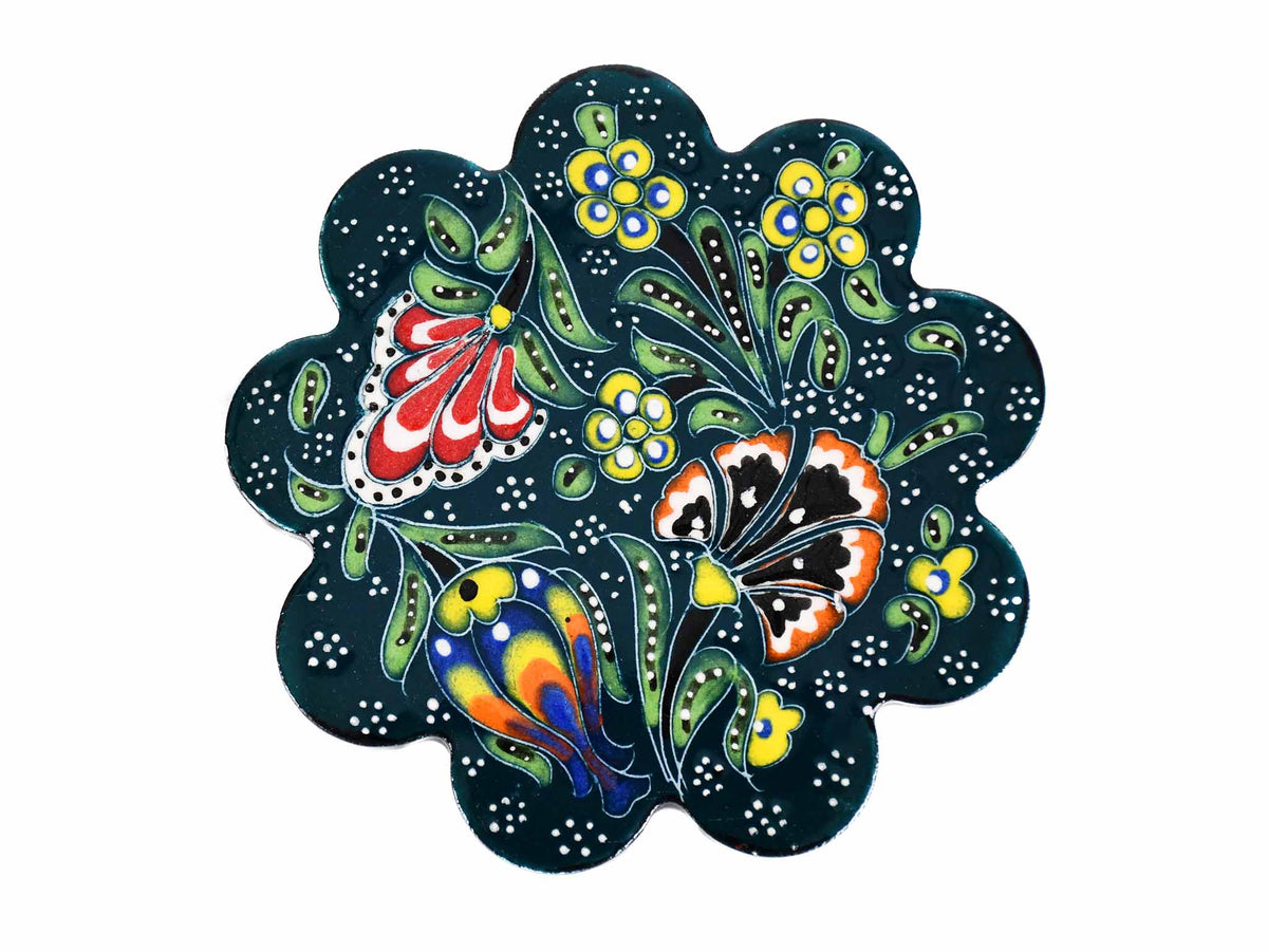 Turkish Coasters Flower Collection Green