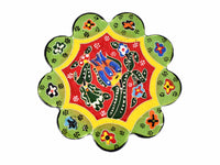 flower handmade ceramic coaster light green
