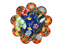 flower coaster  handmade ceramic orange