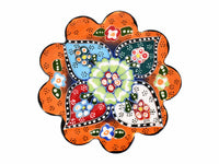 flower coaster  handmade ceramic orange