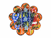 flower coaster  handmade ceramic orange