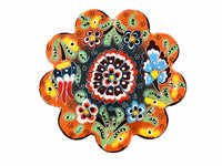 flower coaster  handmade ceramic orange