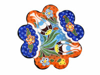 flower coaster  handmade ceramic orange