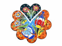 flower coaster  handmade ceramic orange