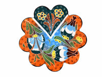 flower coaster  handmade ceramic orange