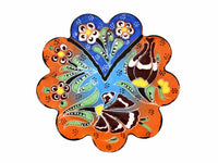 flower coaster  handmade ceramic orange
