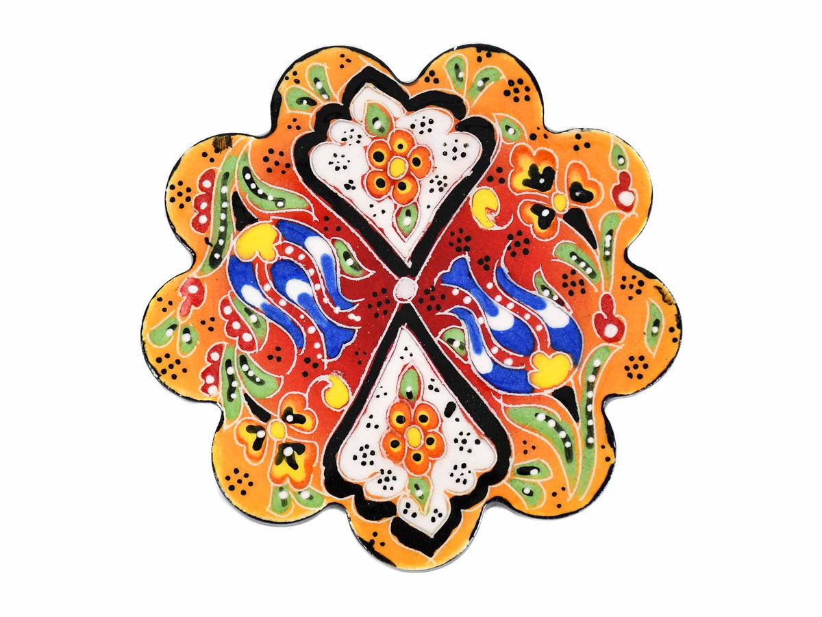flower ceramic coaster yellow