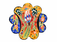 flower ceramic coaster yellow