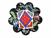 flower ceramic coaster black