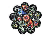 flower ceramic coaster black