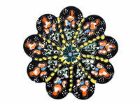 flower ceramic coaster black