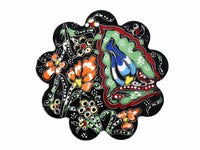 flower ceramic coaster black