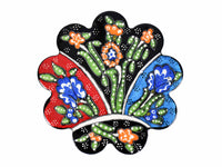 flower ceramic coaster black