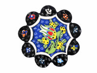 flower ceramic coaster black