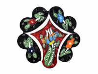 flower ceramic coaster black