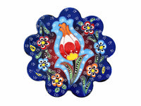 Flower ceramic handmade coaster blue