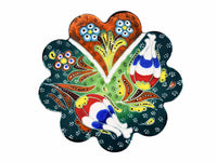 Flower ceramic handmade coaster green