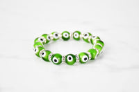 Evil Eye Bracelet Glass Beads 12 Varieties Evil Eye Sydney Grand Bazaar Green 