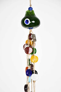 Evil Eye Wall Hanging Green Pomegranate Colourful Beads Long Tassel Evil Eye Sydney Grand Bazaar 