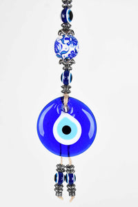 evil eye wall hanging ceramic ball blue