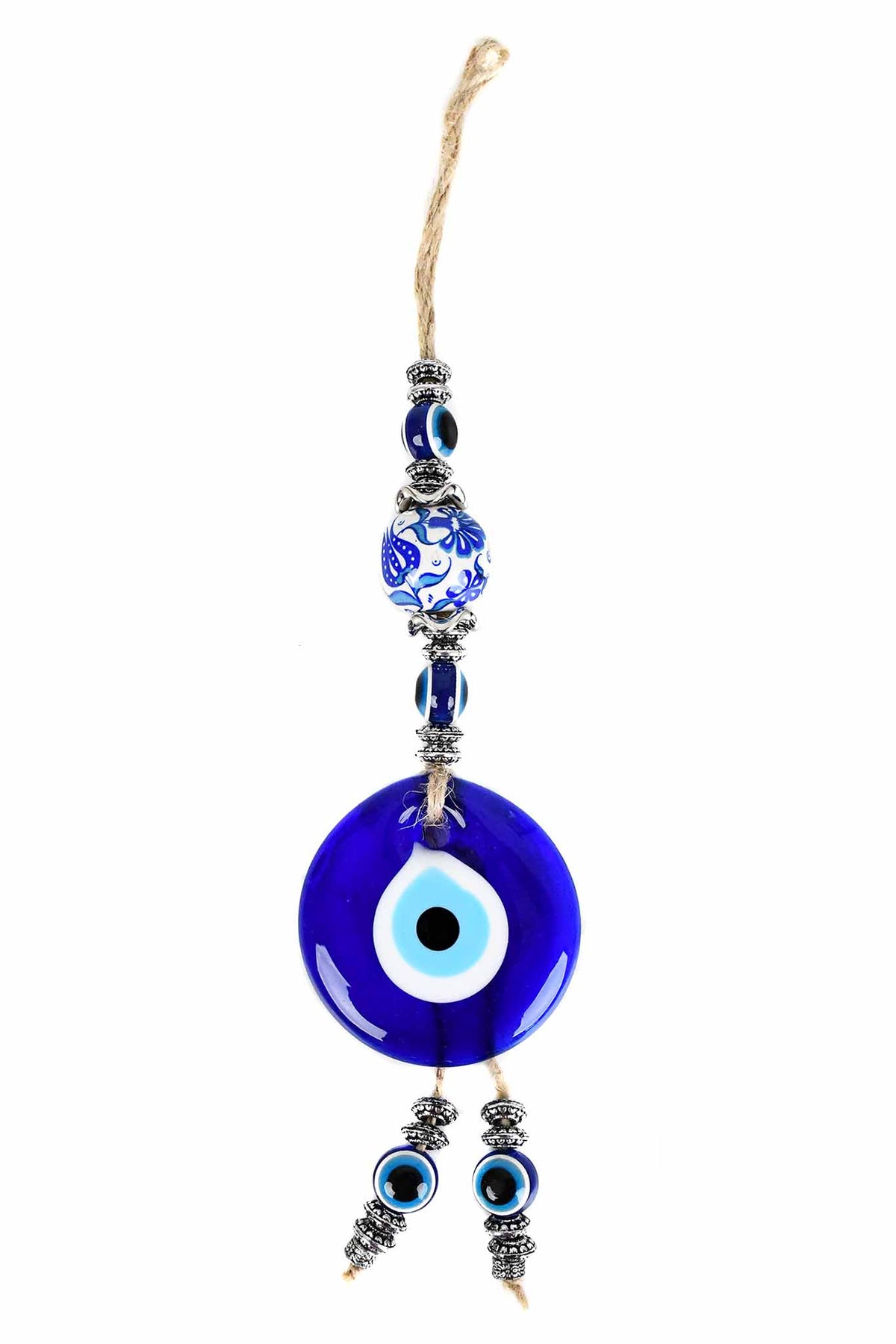 evil eye wall hanging ceramic ball blue
