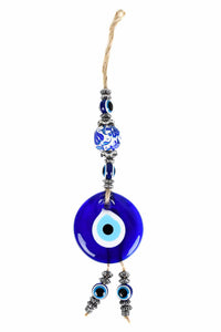 evil eye wall hanging ceramic ball blue