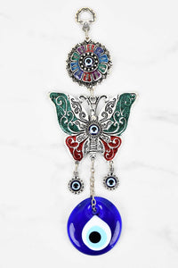 evil eye wall hanging butterfly red green