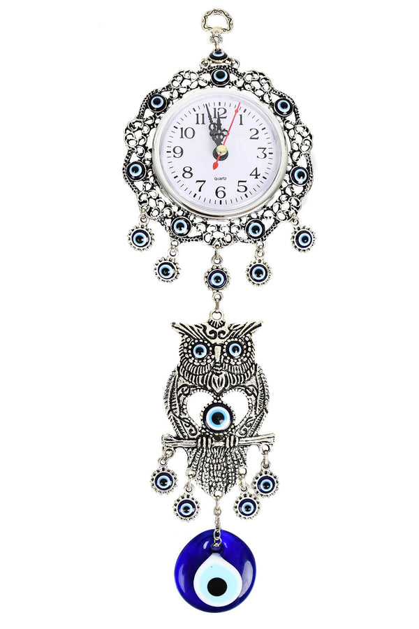 evil eye wall clock owl medium