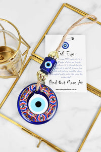 evil eye wall hanging blue red