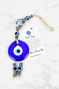 evil eye wall hanging ceramic ball turquoise