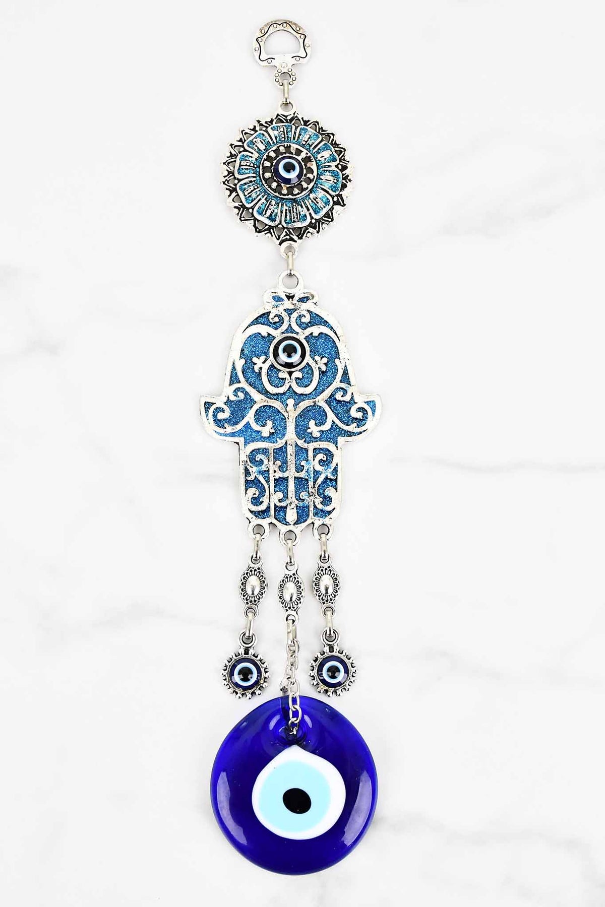 evil eye hamsa wall hanging turquoise