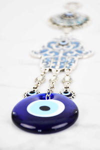 evil eye hamsa wall hanging turquoise