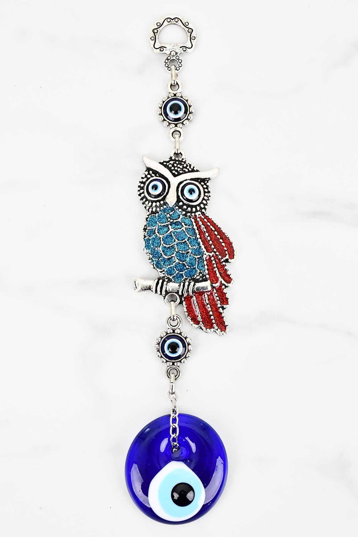 evil eye wall hanging light blue red