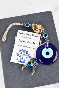 evil eye wall hanging ceramic ball yellow