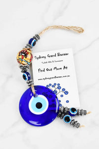 evil eye wall hanging ceramic ball yellow