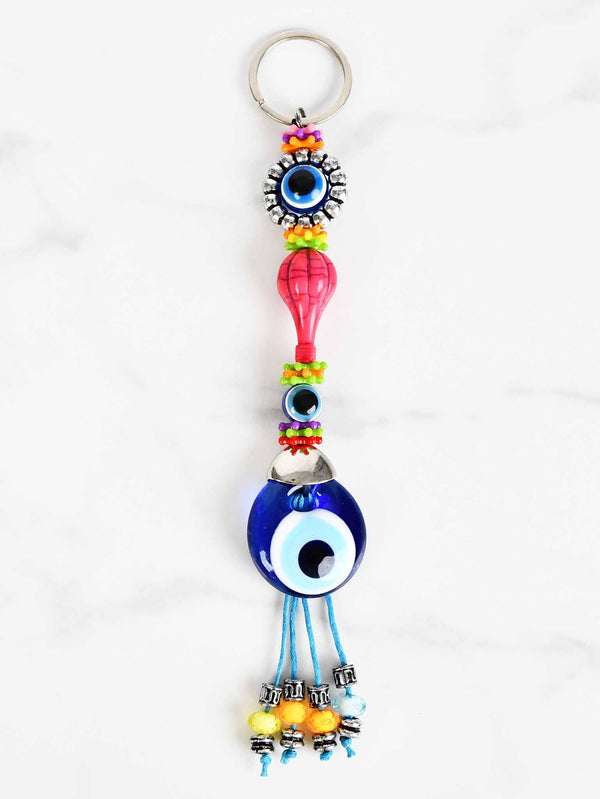 evil eye keychains pink balloon