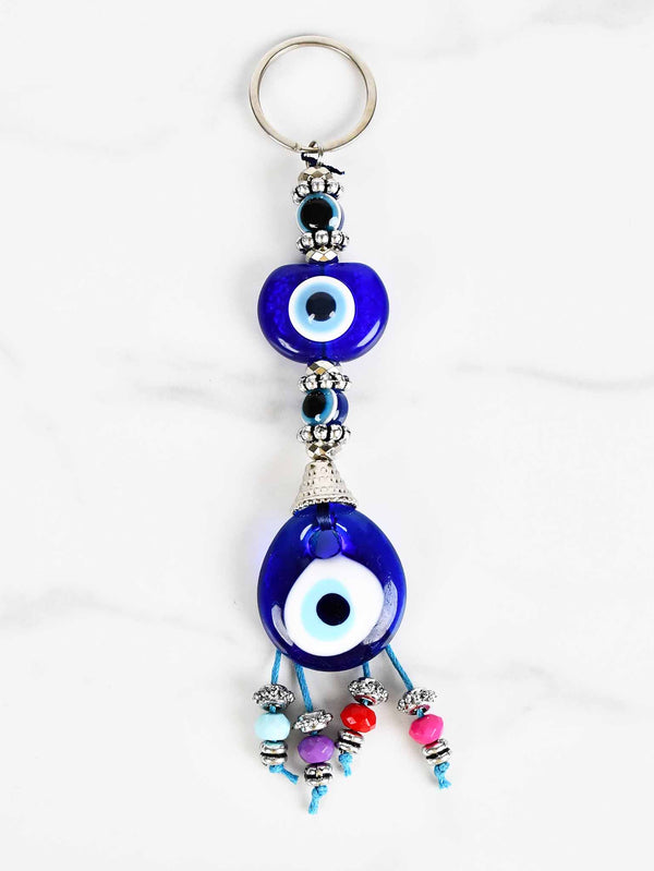 evil eye keychains blue enamel eye