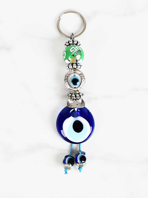 evil eye keychain green ball