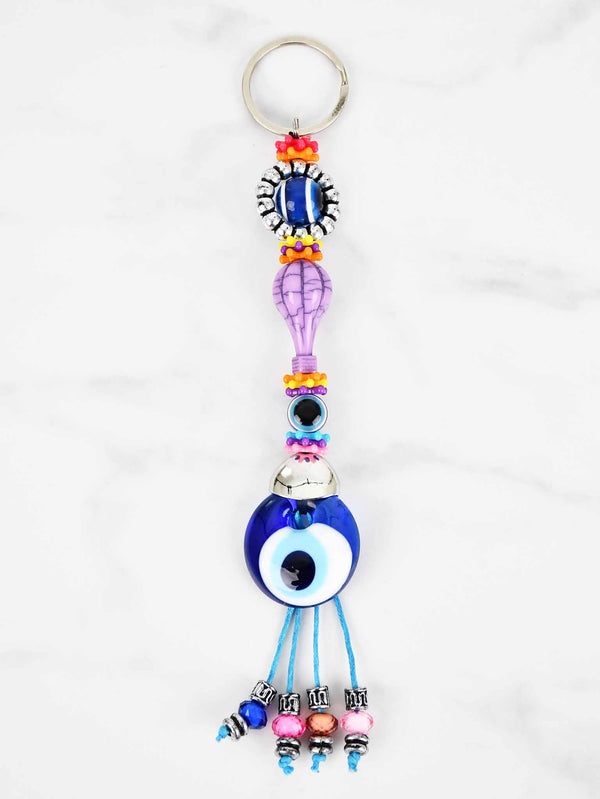 evil eye keyring purple balloon