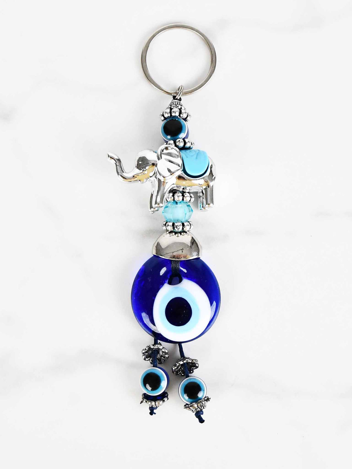 evil eye keychain turquoise elephant