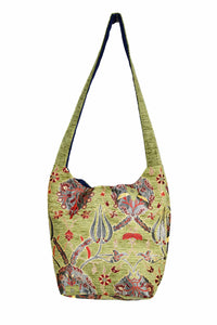 Turkish shoulder bag flower light green