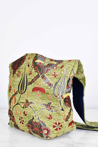 Turkish shoulder bag flower light green
