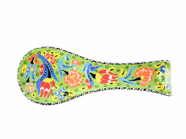 ceramic spoon holder flower light green